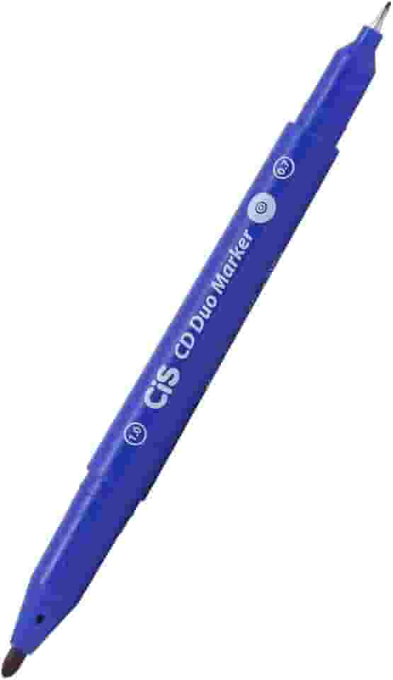 Marcador Permanente CD e DVD Duomarker Blister CIS, Azul