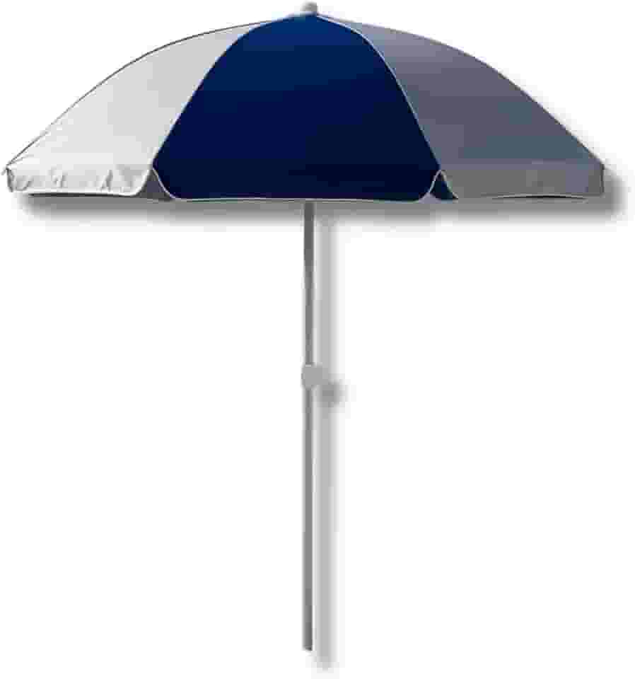 Guarda-Sol 1,80m FPS 70 Proteção Solar | Revestimento Prata | Haste de Aço Carbono | Ideal para Praia, Piscina e Camping | Leve + Sacola de Transporte