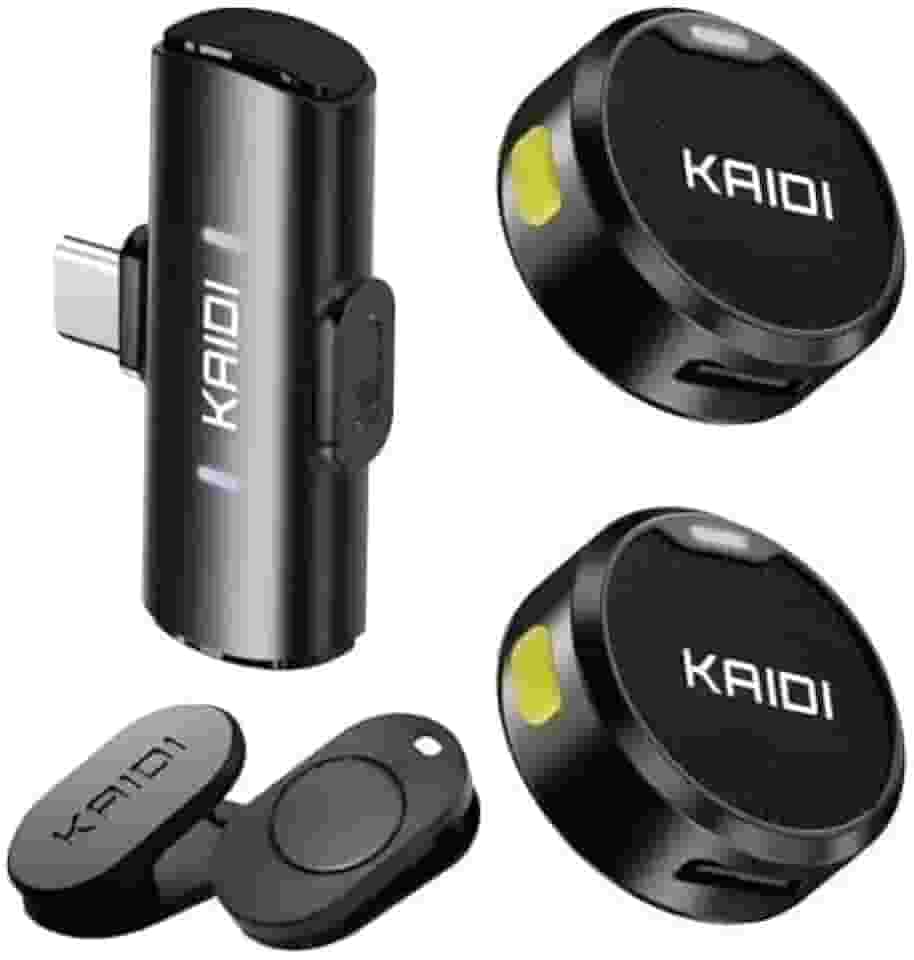 Microfone Sem Fio de Lapela Clip-on Para Celular – Compatível com iPhone 15/16, Android USB-C, Smartphone e Tablet – para Gravação, Vídeo, Podcast, YouTube e Live Streaming - Premium