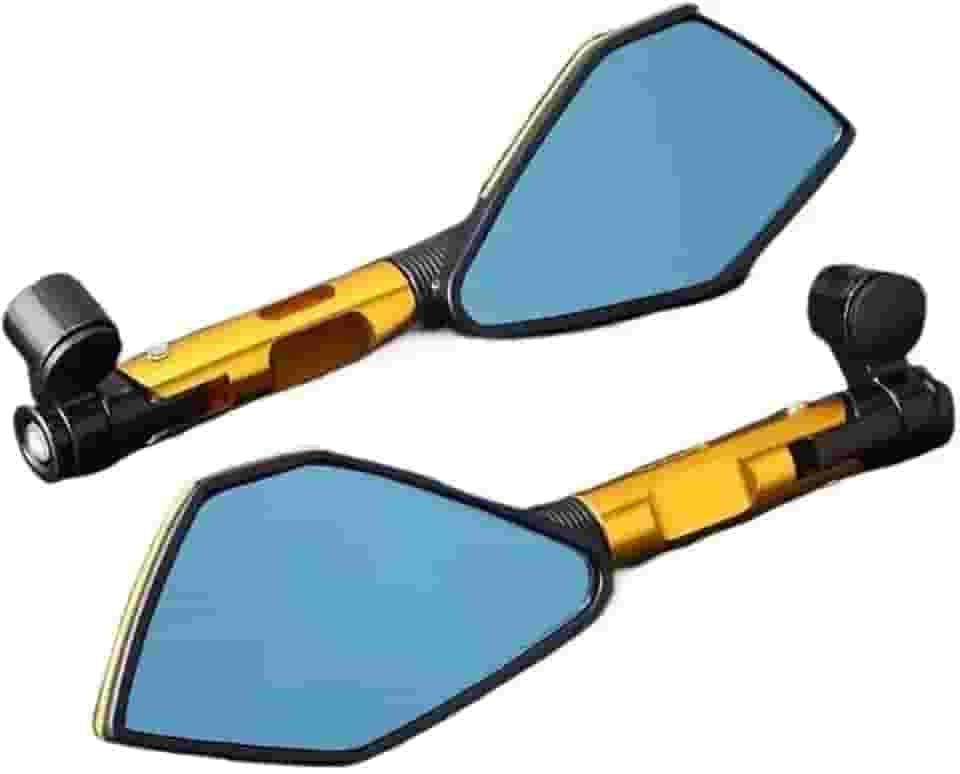 Espelho retrovisor esportivo universal para motocicletas (Dourado)