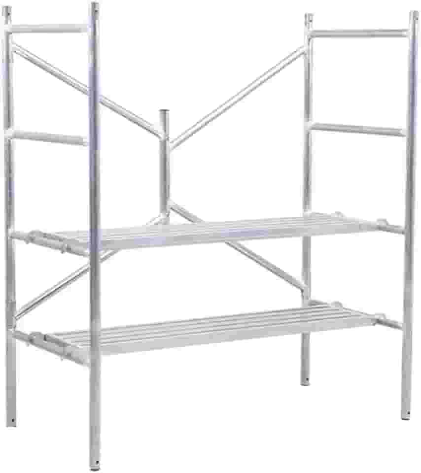 Equipamento De Andaime Dobrável, Plataforma De Andaime Portátil, Torre De Andaime Com Plataforma Antiderrapante Larga, Soldagem De Aço Galvanizado, 165cm/5.4ft