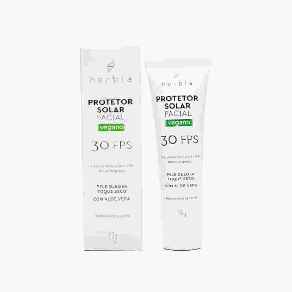 Herbia Protetor Solar Facial Pele Oleosa 30 Fps Natural E Vegano Branco
