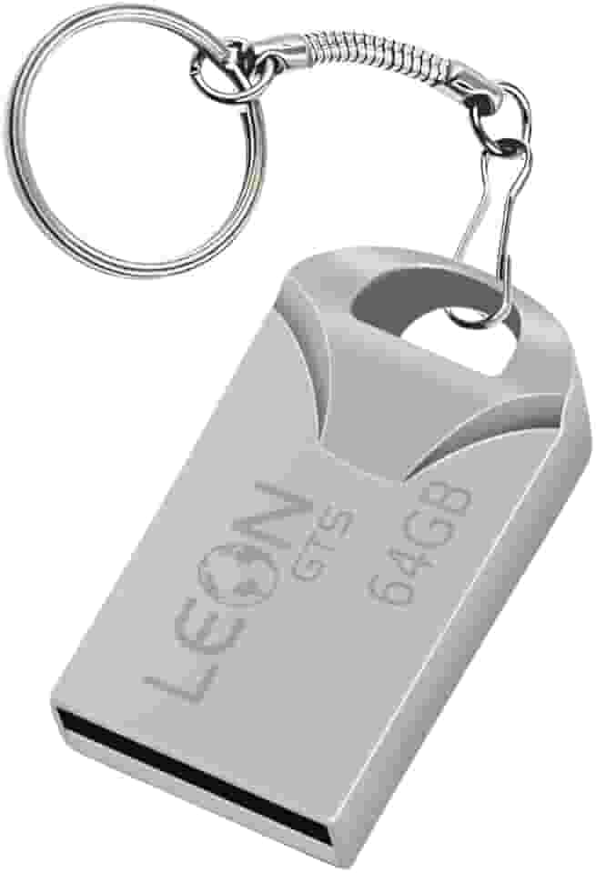 Pendrive 64GB USB 2.0 Metálico - Compacto Portátil Armazenamento Seguro Alta Velocidade Transferência de Dados Plug Play para PC Notebook Rápida Leve Resistente Prateado Chaveiro Pen Drive Sem Tampa