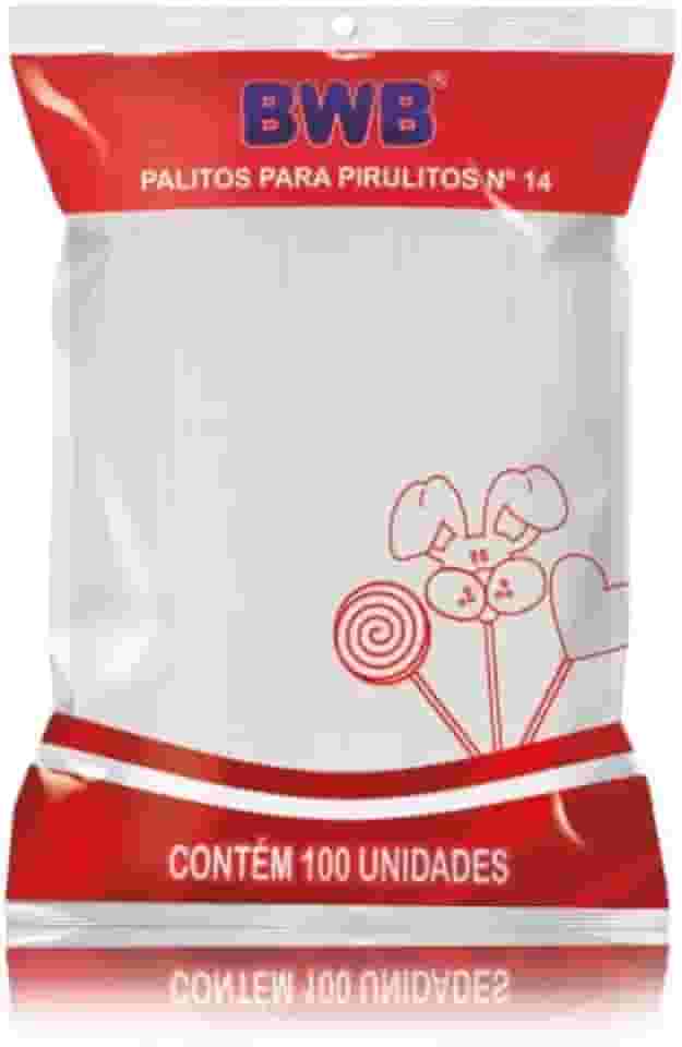 Palitos para Pirulito Médio Branco 14cm – 100 Unidades