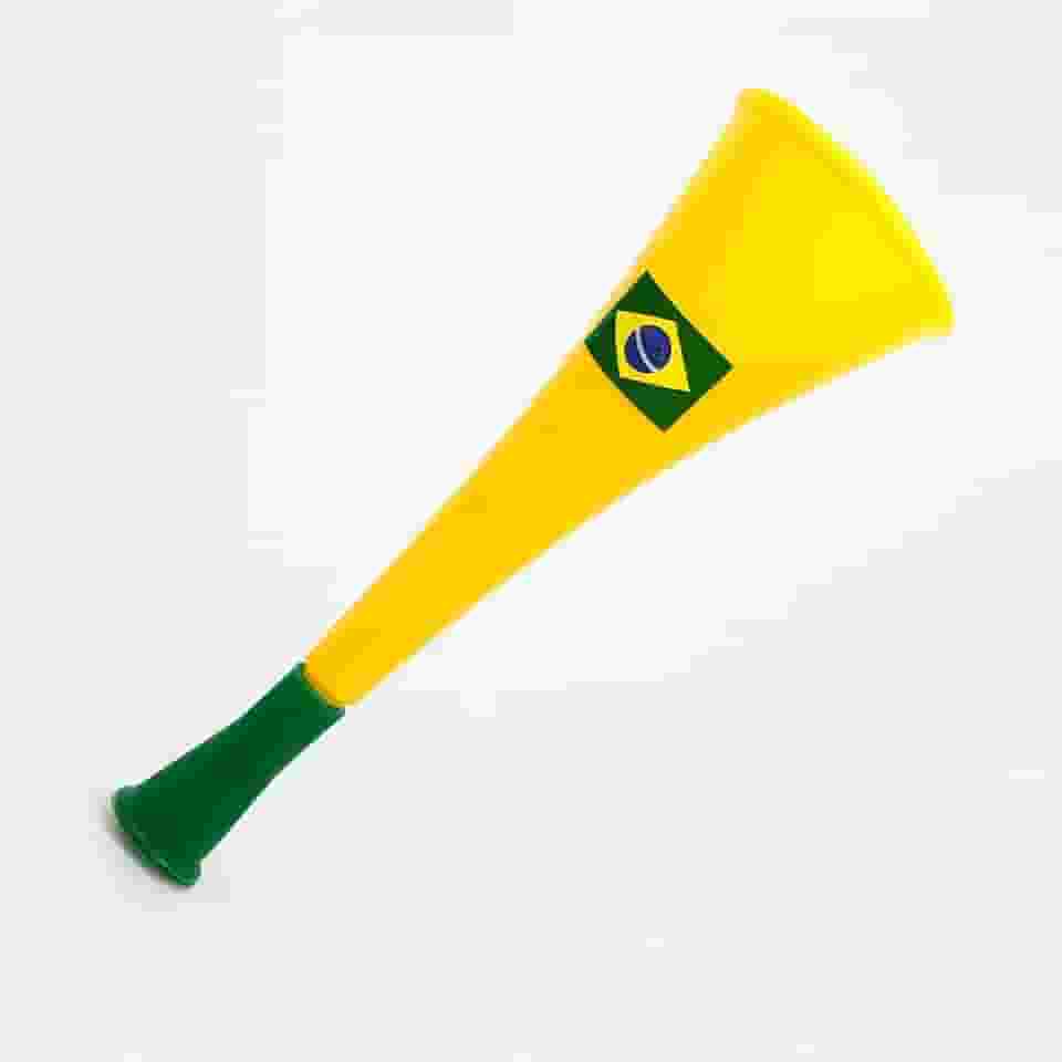 Vuvuzela Brasileira, Corneta Torcedor 30cm, Verde e Amarelo do Brasil