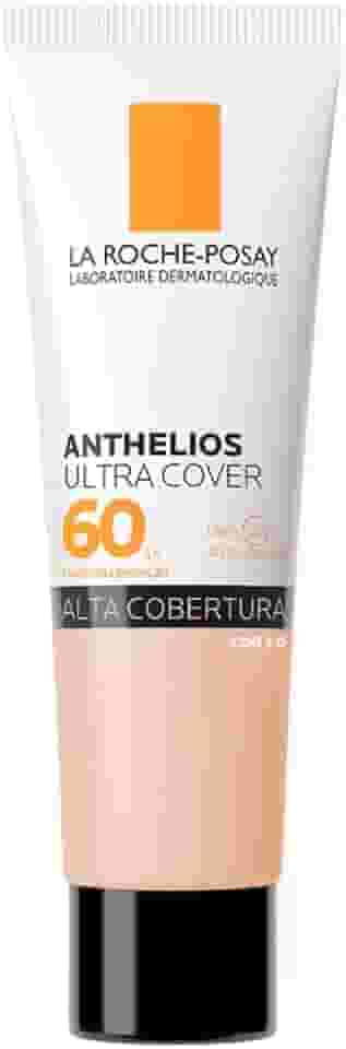 La Roche-Posay, Ultra Cover, Protetor Solar com Cor e Performance de Maquiagem, 12h de cobertura de base em uma única camada, Textura Fluida, Oil free, Toque Seco, FPS60, 30g