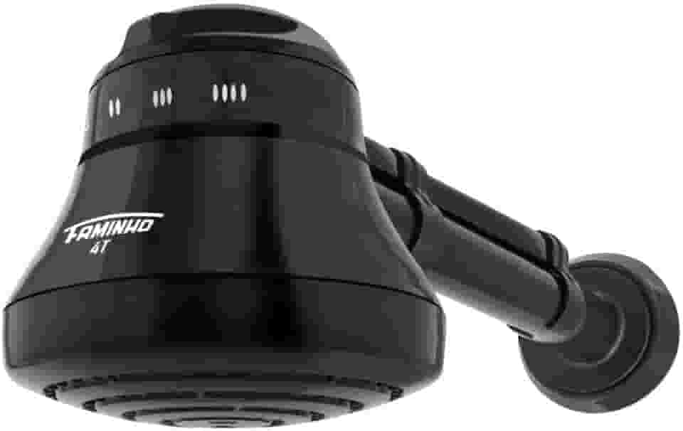 CHUVEIRO ELÉTRICO - DUCHA FAMINHO 4T BLACK 127V 5400W COM CANO 30CM - FAME
