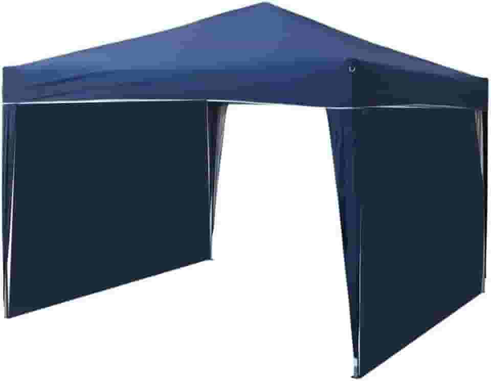 Tenda de praia e acampamento Quick-Fold de 3 x 3 m com paredes laterais – Ideal para acampamentos e atividades ao ar livre (GAZEBO AZUL + 3 PAREDES)