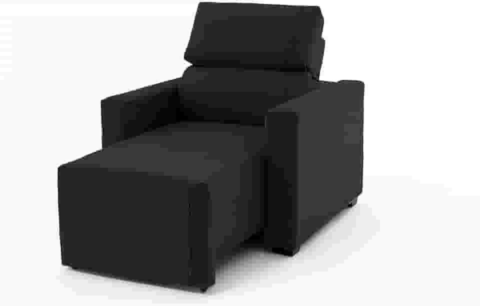 Sofá Cama Solteiro Retrátil 90cm Aconchegante 1 Lugar LIMOVDECOR (Preto)