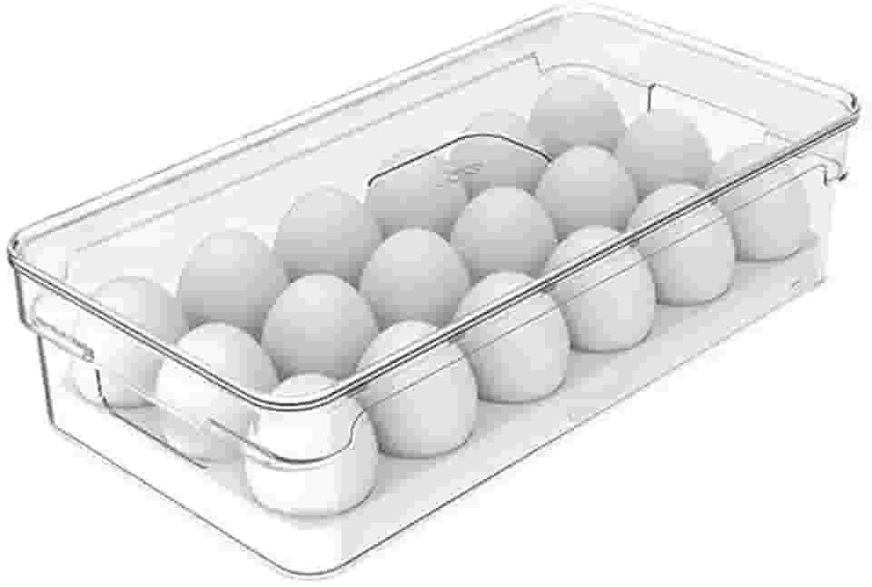 Organizador de Geladeira Porta 18 Ovos Com Tampa Ou Compacto