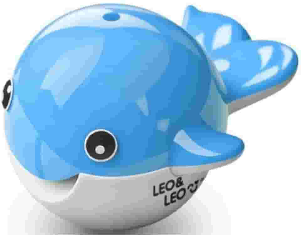 Apontador Duplo Baleia 2 Furos - Para Lápis Jumbo e Comum Fundo do Mar 1Und (Azul)