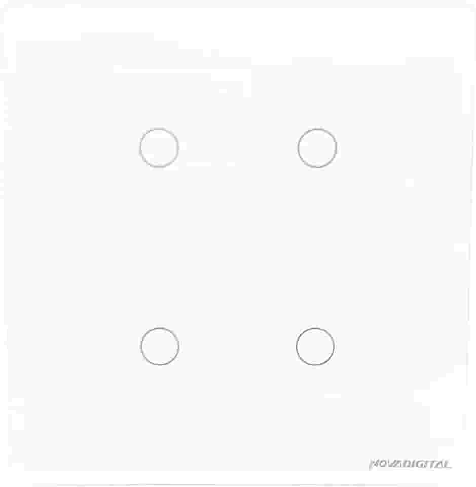 Interruptor Inteligente Zigbee 4 Teclas Botões Touch 4x4 Compativel Tuya Smart Life Alexa e Google Assistent - Novadigital (Branco)