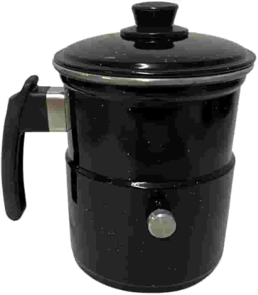 Leiteira, Fervedor de Leite com Apito 1,0L na cor preta.