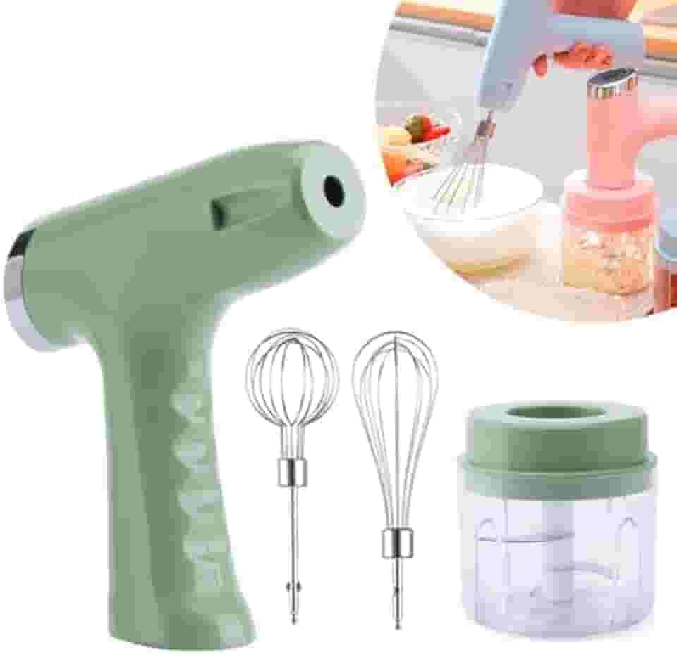 Batedeira Portátil de Mão Sem Fio Recarregável USB Elétrica Mini Processador Triturador