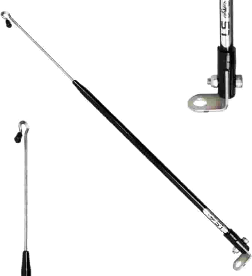 Antena Corta Pipa Linha Anti Cerol Fio Retrovisor 2 Estágios Retrátil Moto Proteção Segurança Preta