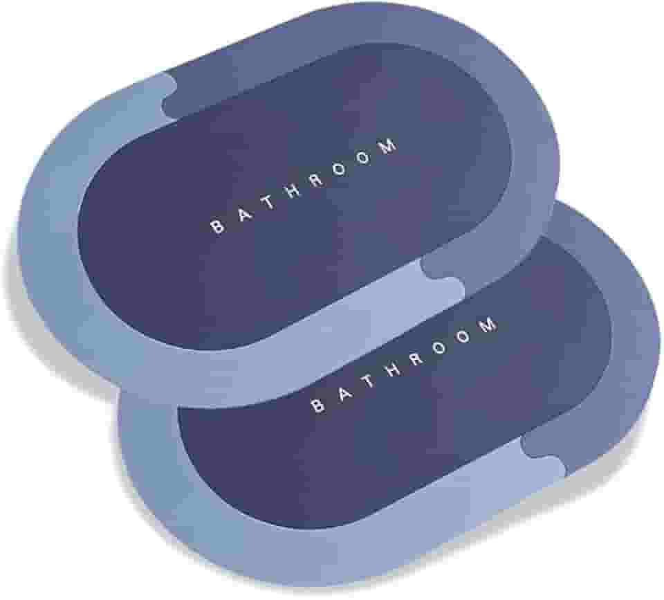 Kit 2 Tapetes Antiderrapantes Super Absorventes Emborrachado, Secagem Rápida, Alta Aderência para Banheiro e Casa
