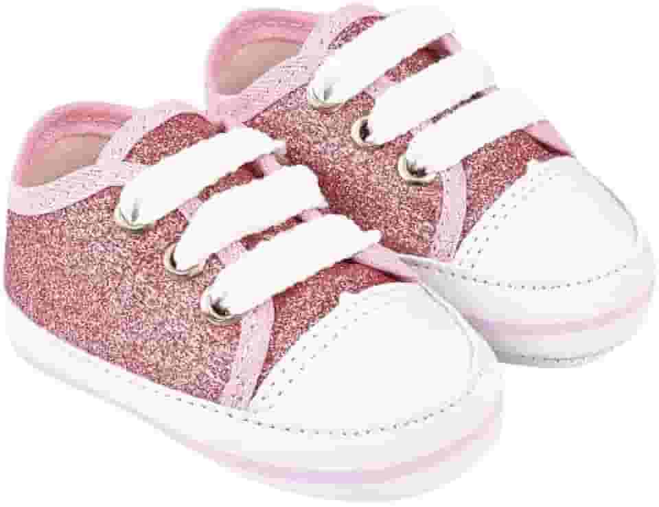 Tênis Bebê Mania Glitter Rosa Menina: Conforto, Estilo e Brilho para os Primeiros Passos, Design Encantador com Detalhes em Glitter, Garantindo Segurança, Flexibilidade e Alegria no Dia a Dia