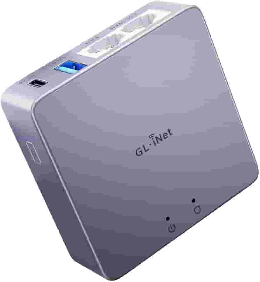 GL.iNet MT2500A (Brume 2) Mini VPN Gateway de segurança para escritório em casa e trabalho remoto: Servidor e cliente VPN para casa e escritório, VPN em cascata, WAN 2,5 G, * Sem Wi-Fi*