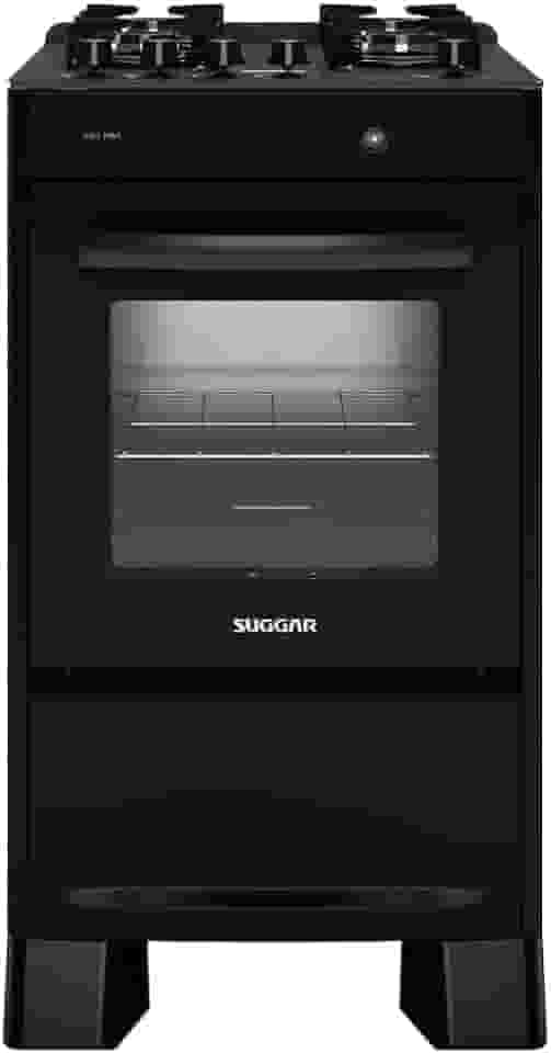 SUGGAR FOGÃO NEO MAX PRETO MESA DE VIDRO 4 BOCAS ACENDIMENTO AUTOMÁTICO FGV403PT