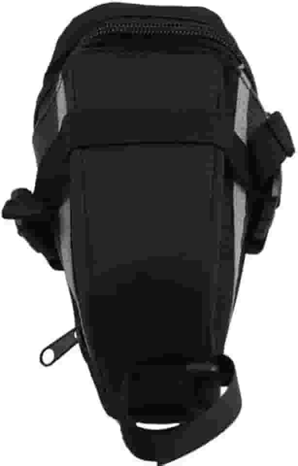Bolsa de Selim para Bicicleta, Preta, com Faixas Refletivas, 15 cm, Compartimento Expansível, Acessório para Ciclismo