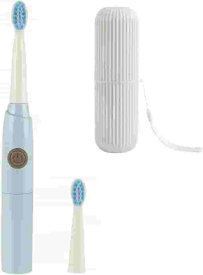 Escova de Dentes Elétrica com Porta Estojo de Viagem e Cabeça Extra Limpeza Profunda Cerdas Macias Design Ergonômico e Portátil para Higiene Bucal Completa Original