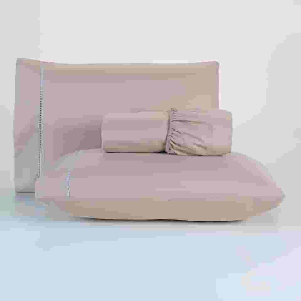 Jogo De Lençol 400 Fios Percal Poliéster Liso Toque Macio com Elástico Diversos Tamanho Solteiro Casal Queen King Size (Queen, Caqui)