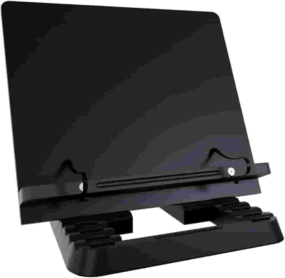 Marca Fácil Suporte para Livro e Notebook Resistente Ergonômico Durável Leve Portátil 19 Níveis de Ajuste com Prendedores de Páginas Preto M05