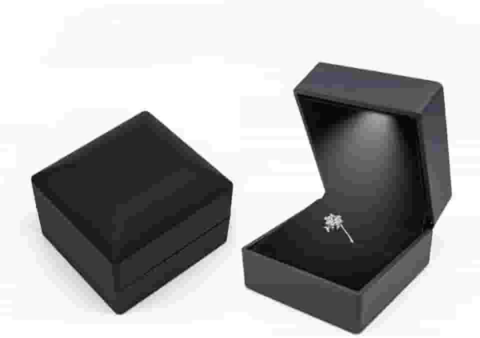 Caixa De Presente Colar Anel Com Pingente De LED de luxo, Caixa De Joias De Veludo Organizador Para Pedido De Casamento, Casamento, Aniversário, Dia Dos Namorados