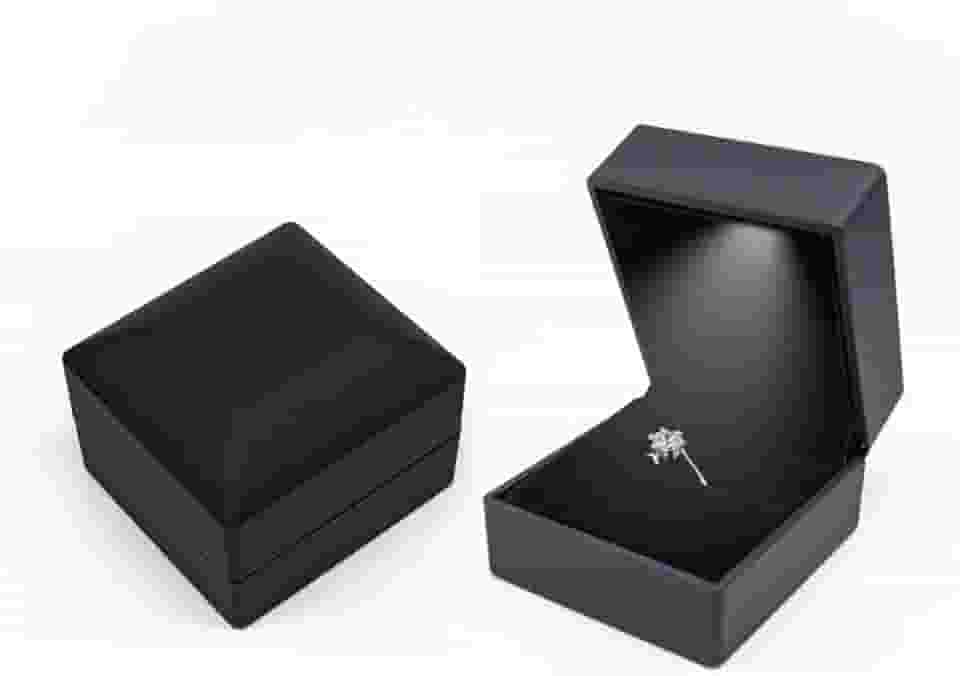 Caixa De Presente Colar Anel Com Pingente De LED de luxo, Caixa De Joias De Veludo Organizador Para Pedido De Casamento, Casamento, Aniversário, Dia Dos Namorados (2)