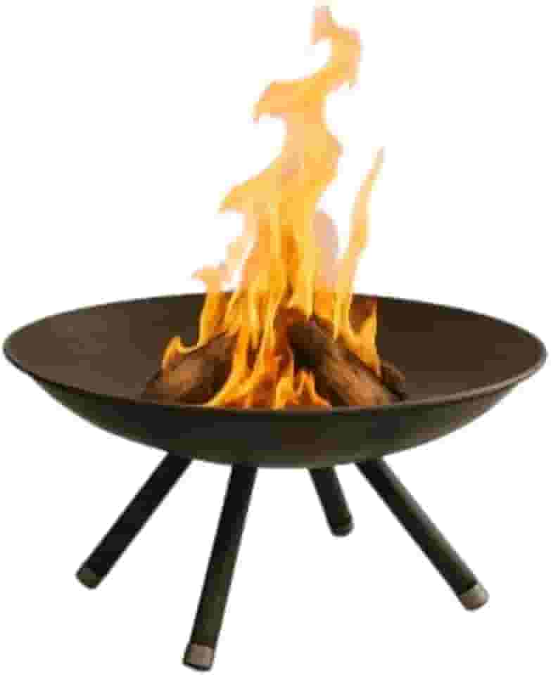 Lareira Externa Portátil em Aço com Tripé, Tacho para Lenha, Rústica, 55 cm