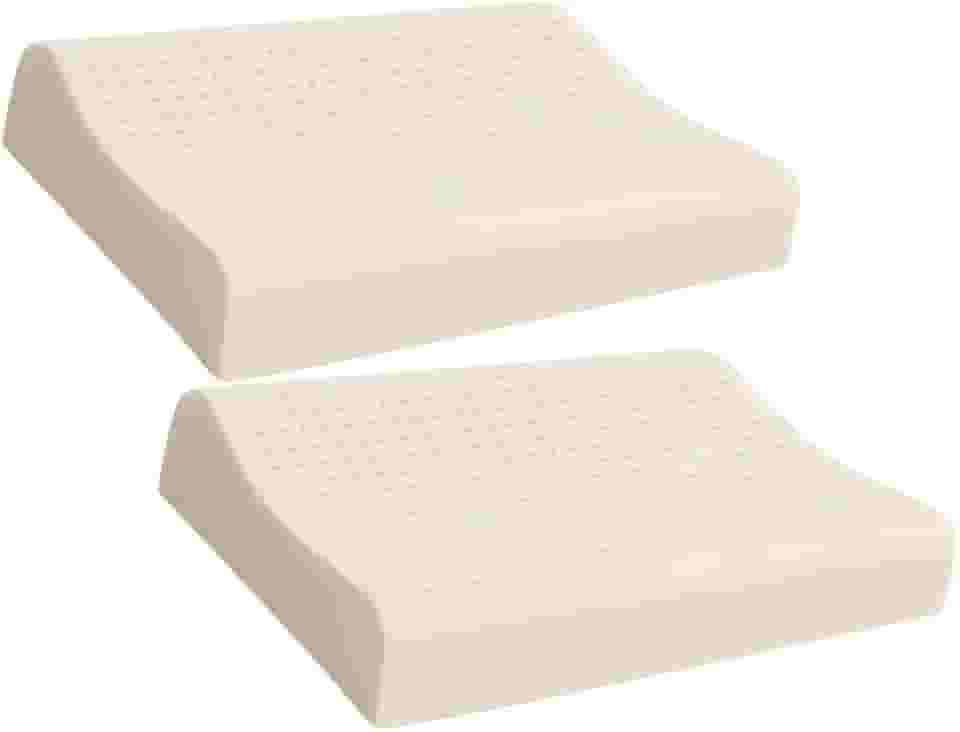 Travesseiro Cervical, Travesseiro OrtopéDico de LáTex Natural, Resistente A áCaros, Capa Protetora LaváVel, Adequado para A Coluna(Kit C/2)