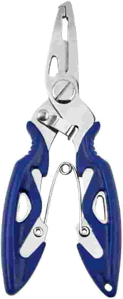 Alicate de pesca dobrado de aço inoxidável, com alça antiderrapante, ferramenta para pesca em água salgada/doce e uso ao ar livre