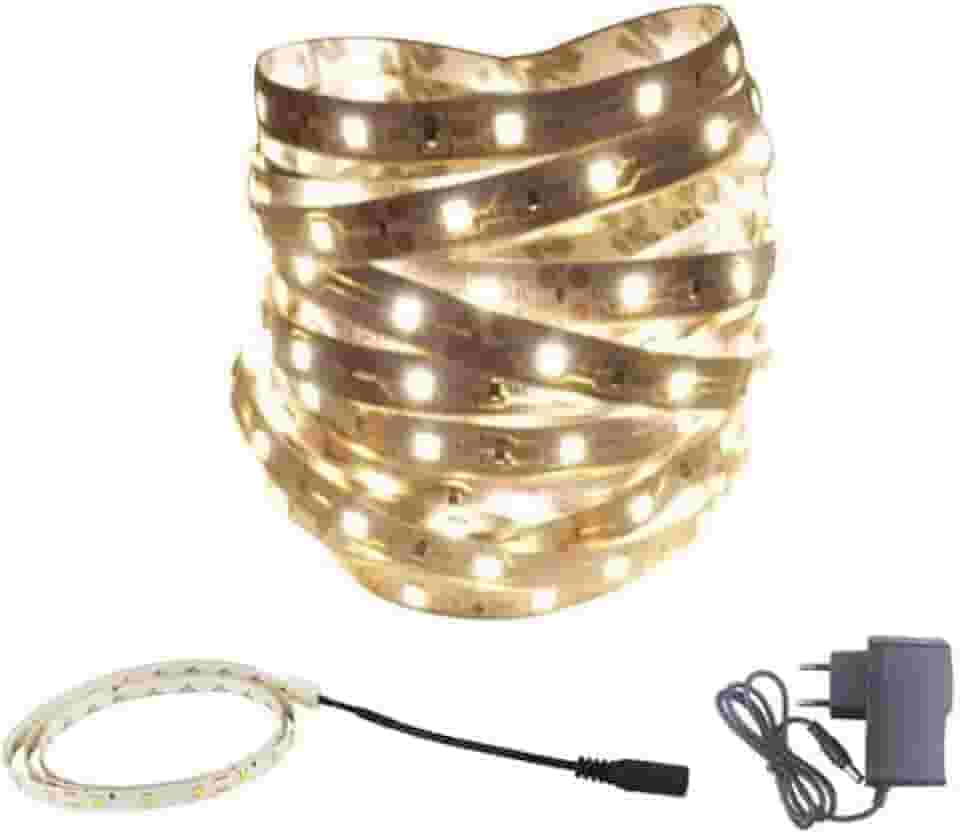 Fita Led Branco Quente 3k 2m 3528 12v + Fonte Bivolt