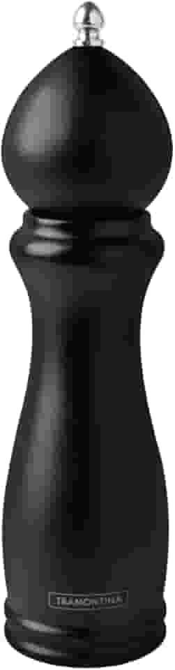 Moedor de Pimenta e Sal Tramontina Churrasco Black em Cerâmica com Recipiente de Madeira 8"
