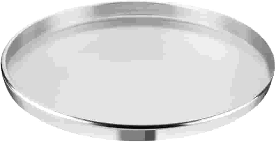 Assadeira de Pizza Rochedo Dura+ Polida 35cm, Alumínio Resistente, Alta Durabilidade, Bordas Laterais para Mais Praticidade e Livre de PFOA