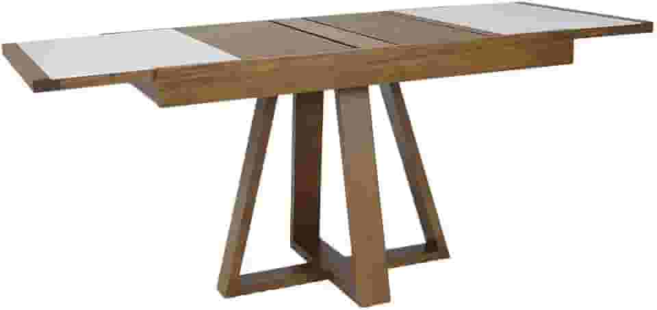 Mesa de Jantar Extensível 178x78cm Tampo Vidro Atena Nacional Móveis