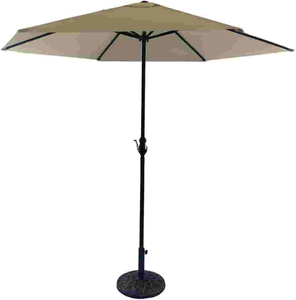 Chalesco Guarda-Sol Ombrelone Malta 6 Varetas, Altura 1,8m, Diâmetro 2,7m, Dobrável, Resistente ao Sol e Chuva, Proteção UV para Jardim, Piscina e Praia