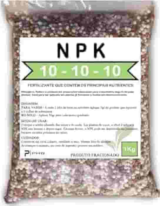 Adubo Fertilizante NPK 10.10.10 Fracionado Hortaliças Flores Suculentas Rosas do Deserto Jardins (500, Gramas)