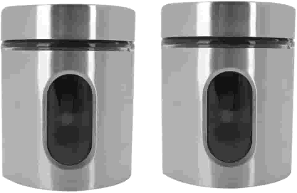 Kit Com 2 Potes Vidro Vítreo Revestido Em Inox 630ML Tampa Com Vedação e Visor - Ideal para Armazenar Café, Açucar, Sal, Grãos e Mantimentos - Super Resistente - Cantinho Do Café