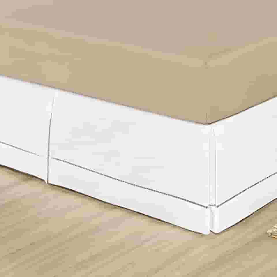 Saia Box Queen Ponto Palito Percal 200 Fios 100% Algodão (Branco)