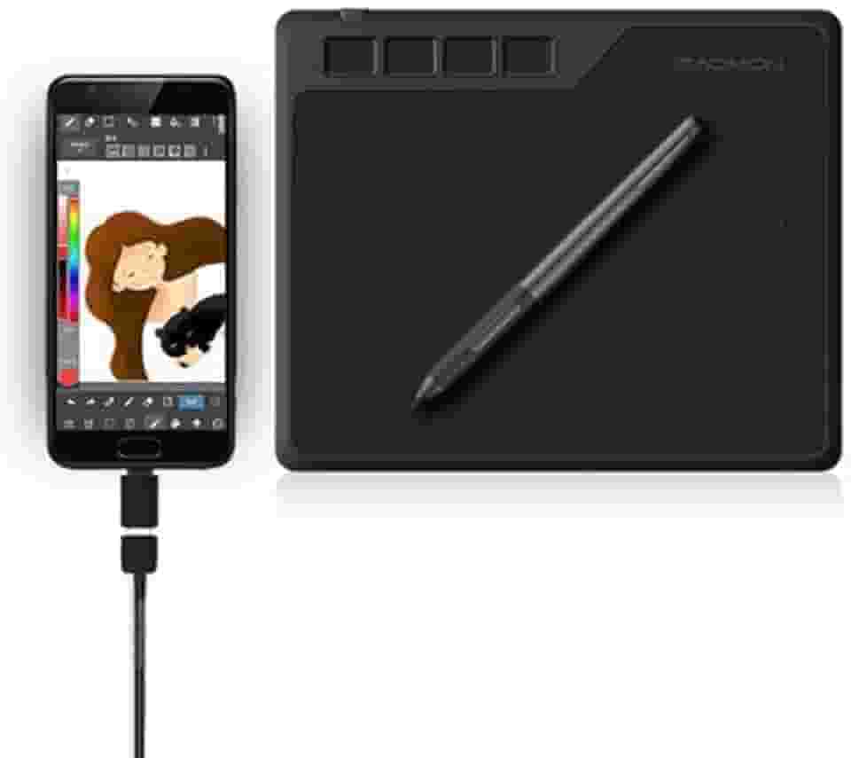 GAOMON S620 Mesa Digitalizadora Graphics Tablet de 10 polegadas com caneta passiva de 8192 níveis e 4 teclas de atalho, compatível com Windows/Mac/Smartphone Android