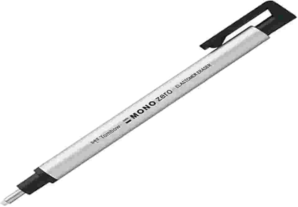 Caneta Borracha Mono Zero Ponta Redonda, Branco/Negro, ø 2.3 mm, Tombow, 57305