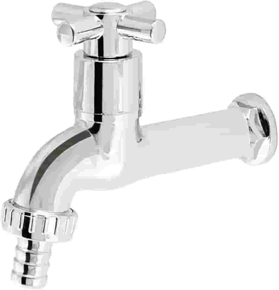 Torneira Para Tanque Jardim Lavanderia Cromada Abs com Bico p/Mangueira 1/4 de Volta (C33)