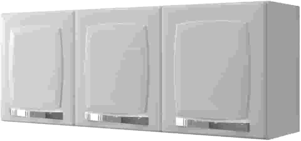 Armário de Cozinha Aéreo Itatiaia Aço 3 Portas Rose Branco Neve Grande