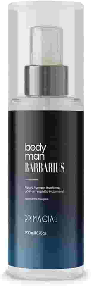Body Splash BARBARIUS 200ml by Primacial - Fragrância Aromática com Notas de Bergamota e Sálvia