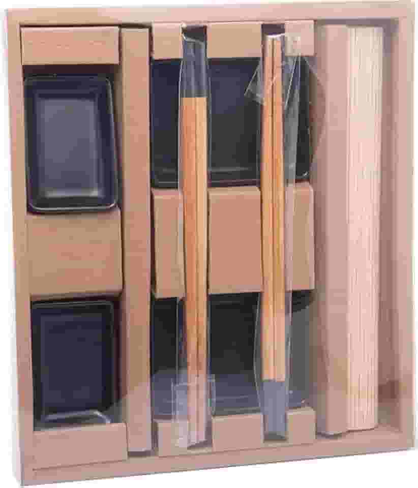Conjunto Sushi Bambu Saitama 6 Peças Design Oriental com Acabamento Natural