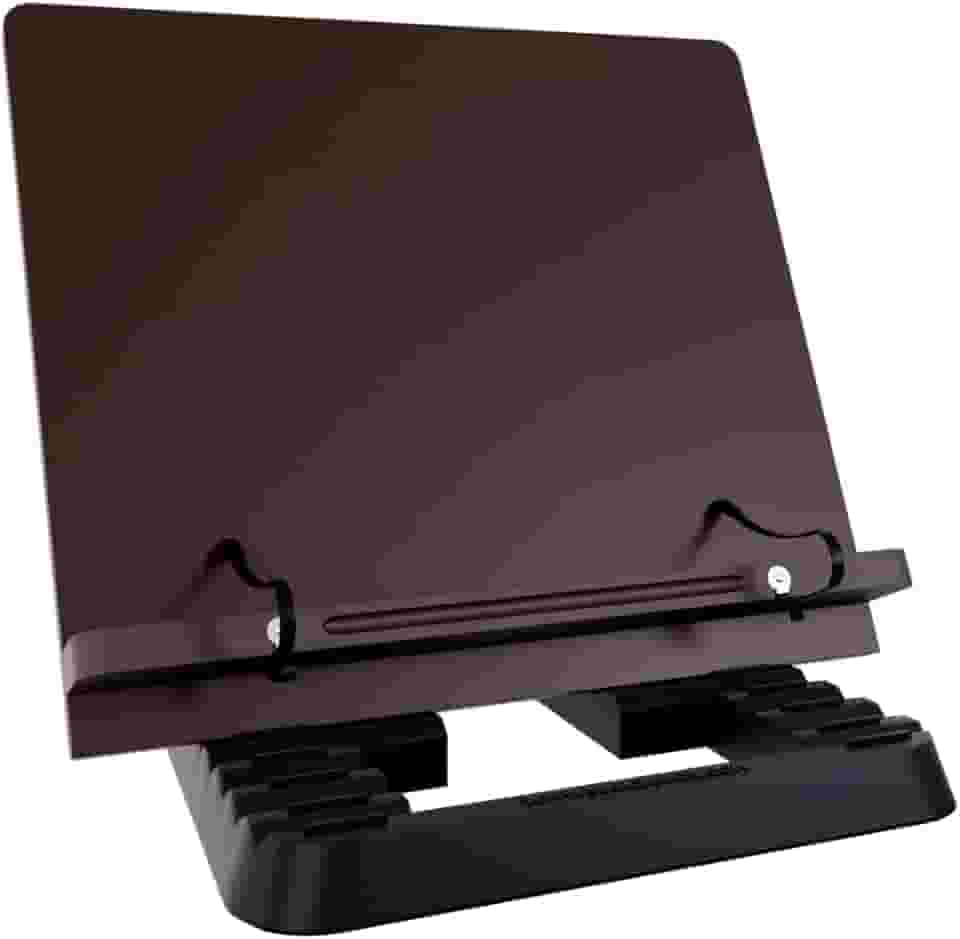 Marca Fácil Suporte para Livro e Notebook Resistente Ergonômico Durável Leve Portátil 19 Níveis de Ajuste com Prendedores de Páginas Marrom M04