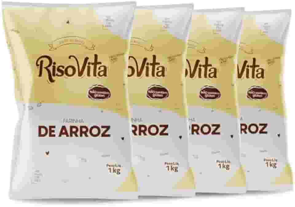 Farinha De Arroz Risovita - 1kg 4 Unidades Sem Glúten