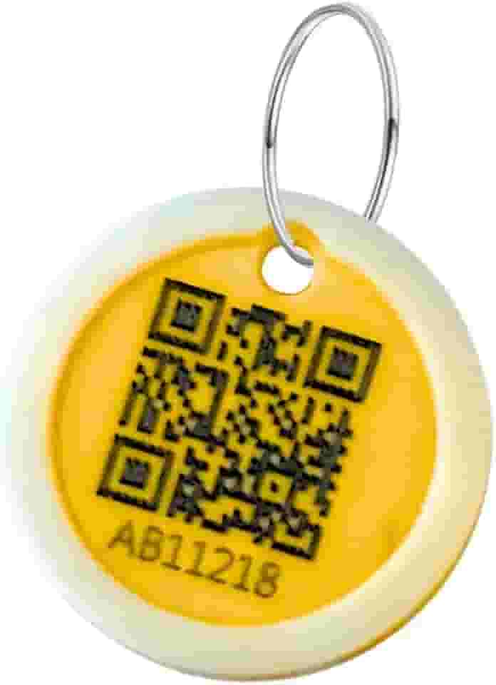 Placa De Identificação Pingente Pet Com Código QR Code Tag Personalizada Para Cães E Gatos À Prova D'Água Segurança E Rastreamento Fácil De Usar Tecnologia Inteligente. Marca AnimallTag (Amarela)