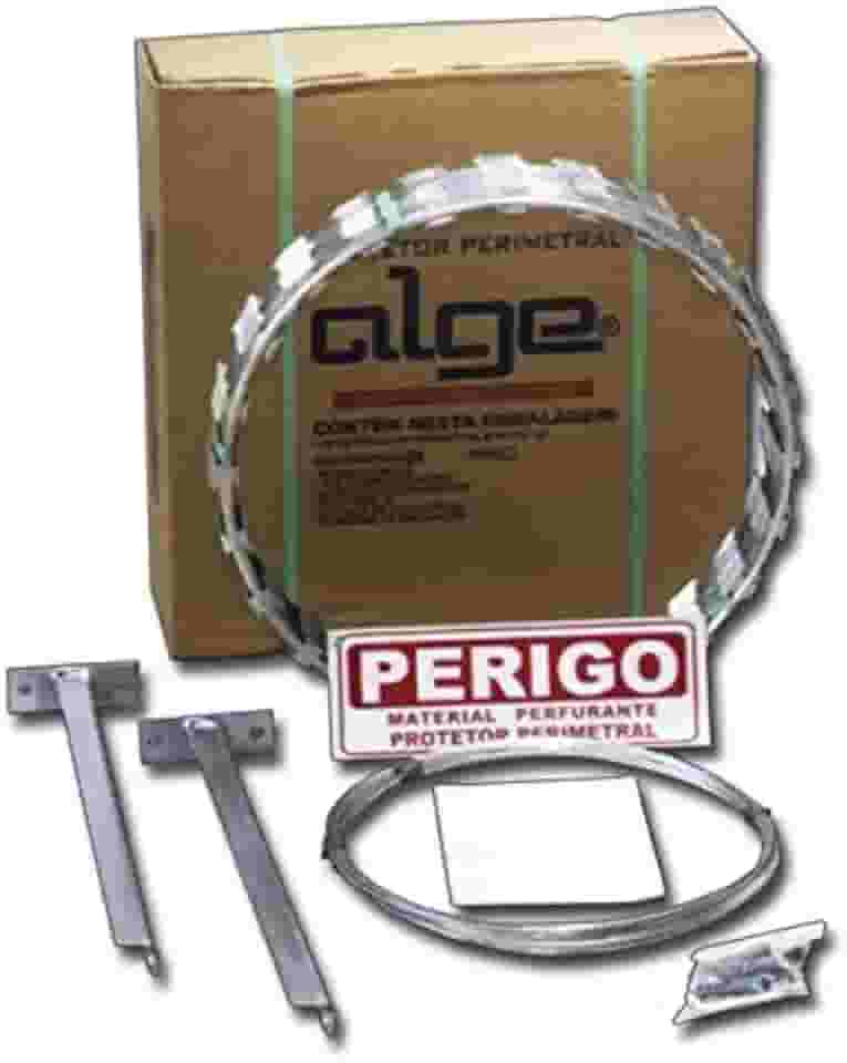 Kit Protetor Perimetral 30cm Inoxidável Cerca Concertina Ouriço 10 Metros